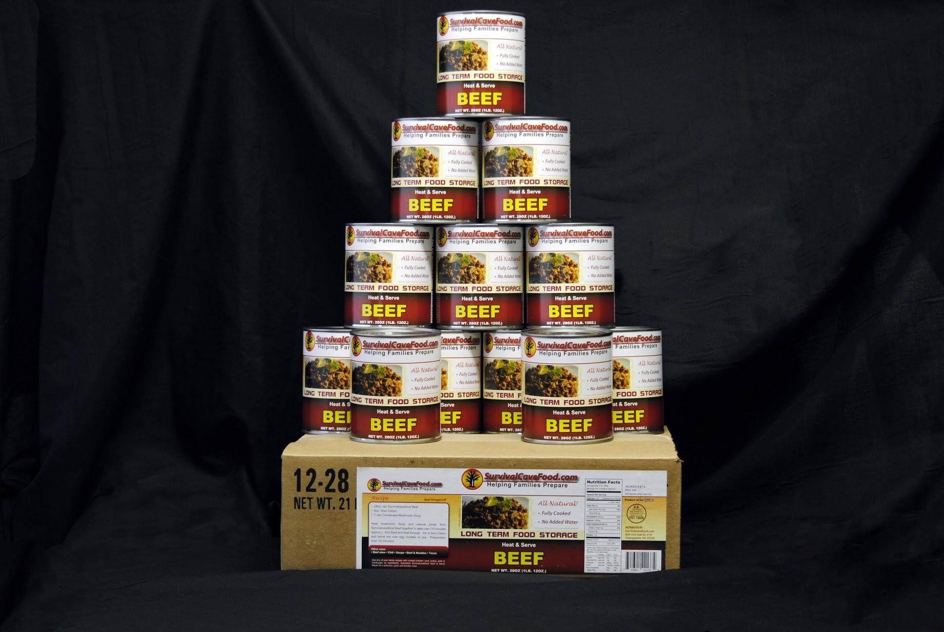 Survival Cave Food Canned Beef Case of 12 28oz Cans - Image 7