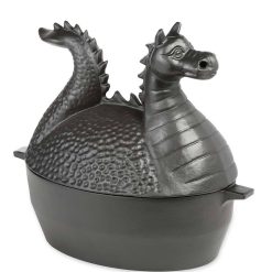 Dragon Woodstove Steamer in Cast Iron – Black