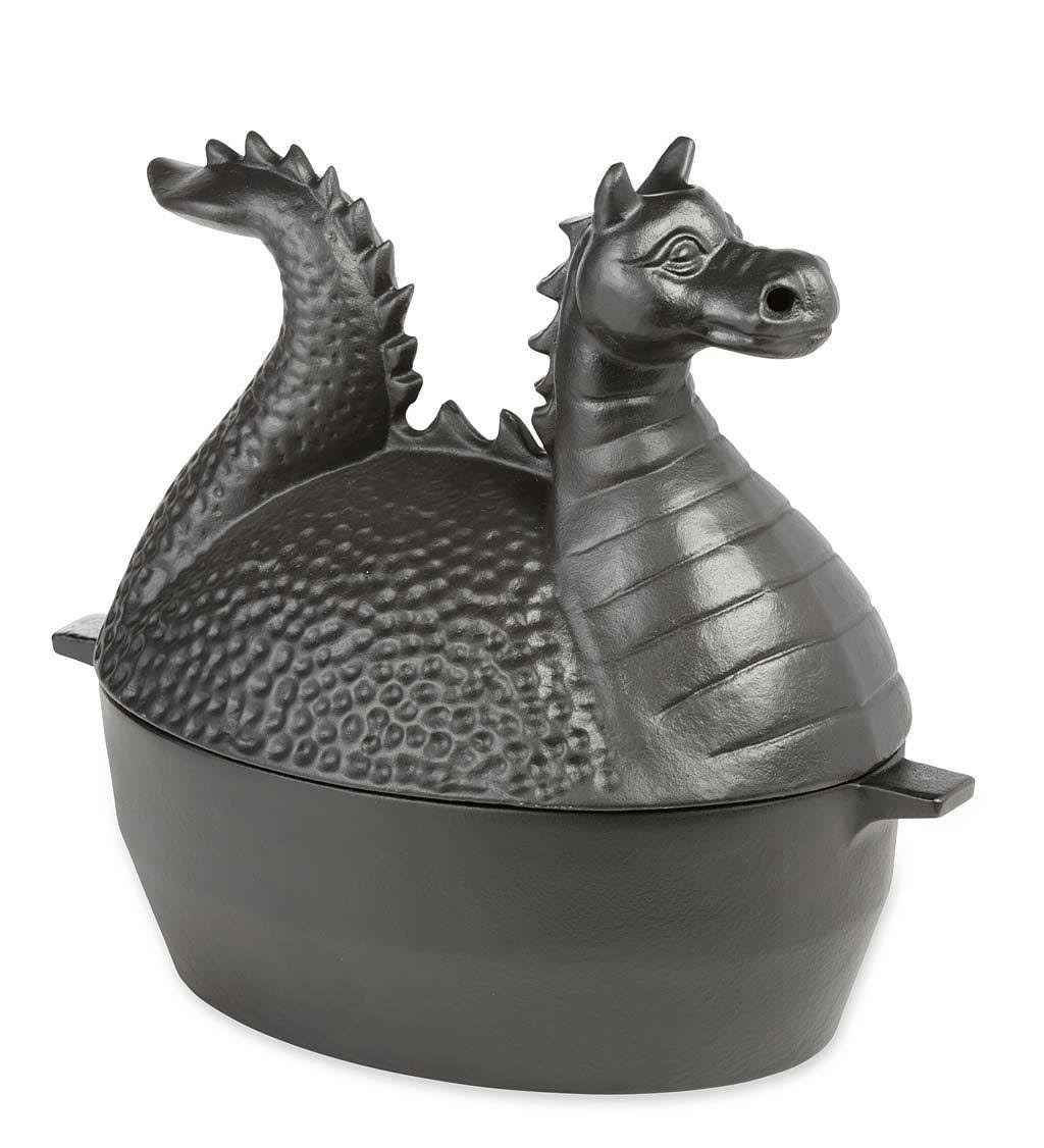 Dragon Woodstove Steamer in Cast Iron – Black