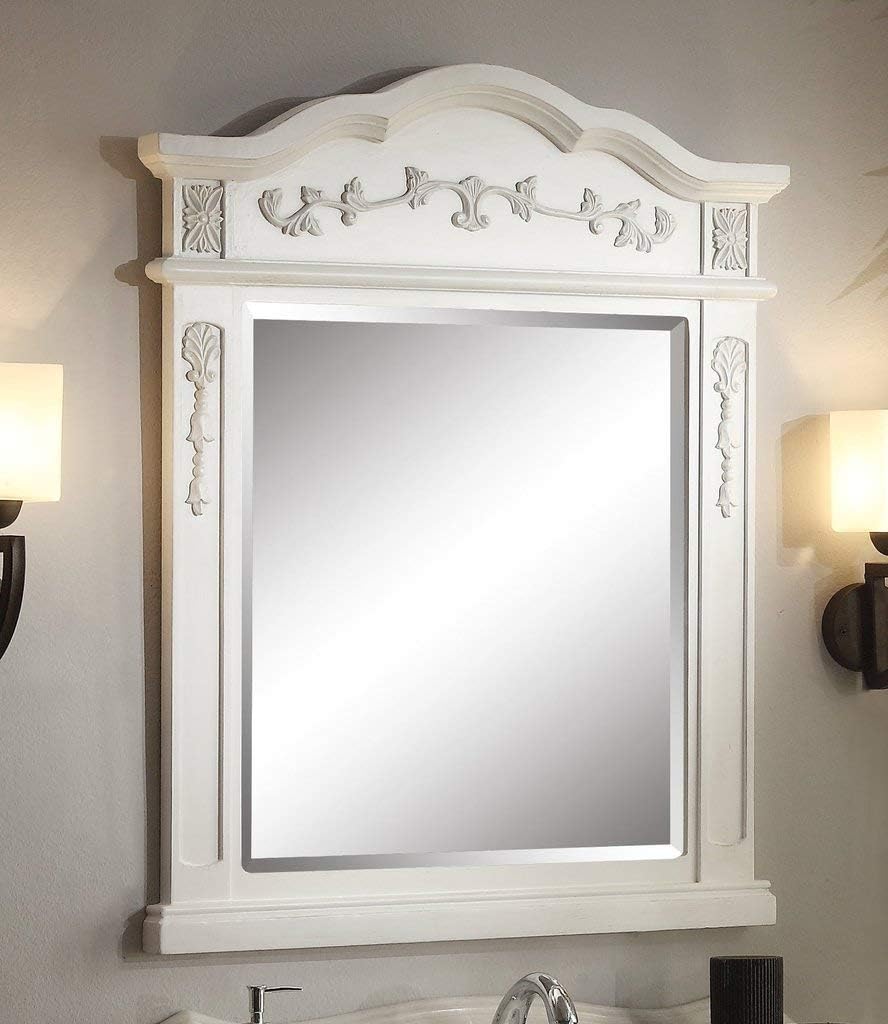 30.75 Ellenton Antique Style White Bathroom Sink Vanity & Mirror Set HF-080W-AW-BS-MIR - Image 5