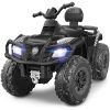 ELEMARA 2 Seater Kids ATV, 4 Wheeler Quad Electric Vehicle with 10AH Battery, 4mph Max Speed, 2 Charging Ports, LED Headlights, Music, Radio, 12V Battery Powered Ride on Car for Boys & Girls, Green