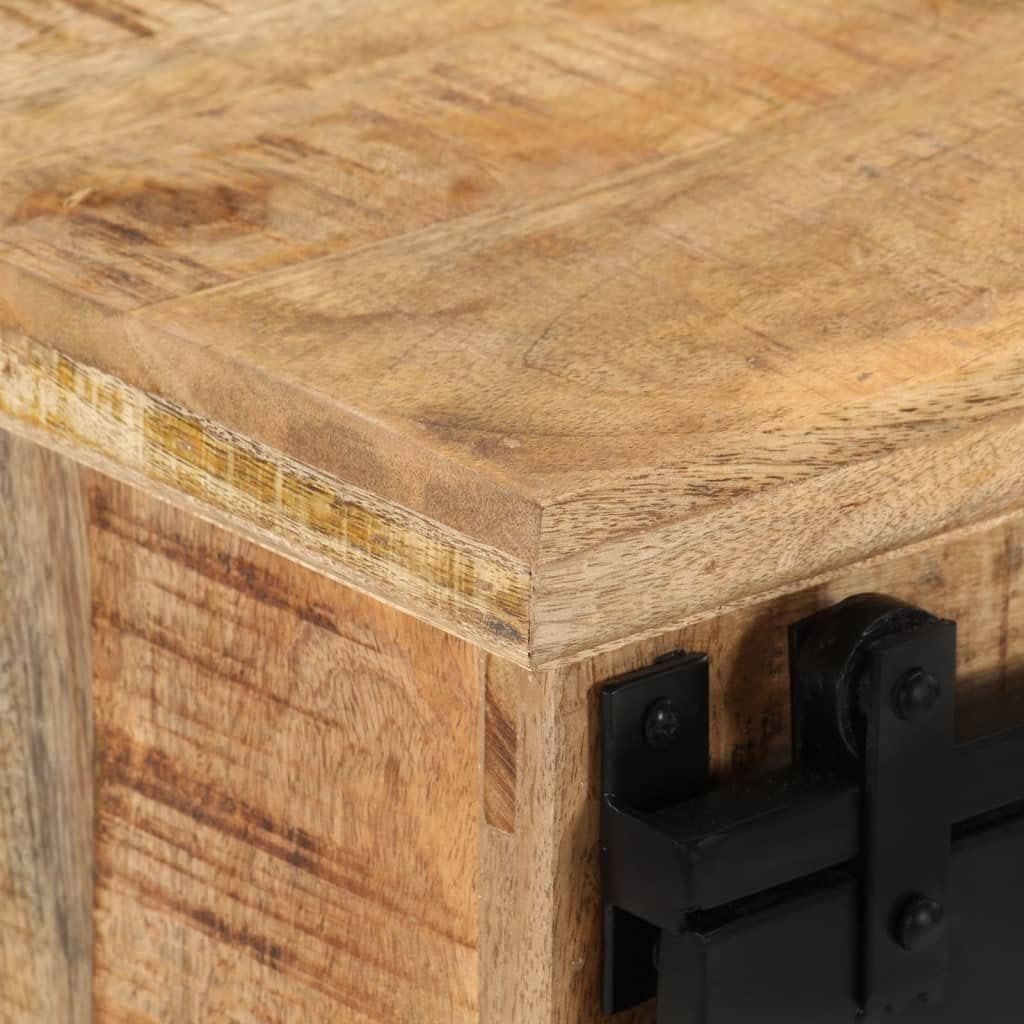Living Room Storage Cabinet Storage Cabinet Entryway Cabinet Laconic Cabinet Storage Shelf Wine Cabinet Retro Style Textured Sideboard Textured Sideboard 31.5×11.8×23.6 Solid Mango Wood - Image 7