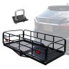 500 Lbs Heavy Duty Hitch Mount Cargo Carrier 60 x 24 x 14.4 Folding Cargo Rack Rear Luggage Basket Fits 2 Receiver for Car SUV Camping Traveling