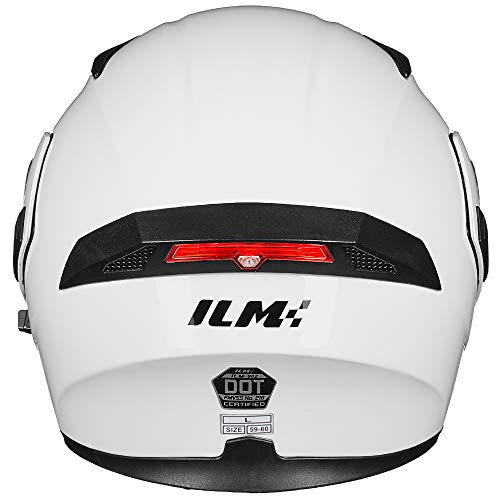ILM Motorcycle Dual Visor Flip up Modular Full Face Helmet DOT 6 Colors Model 902 - Image 86