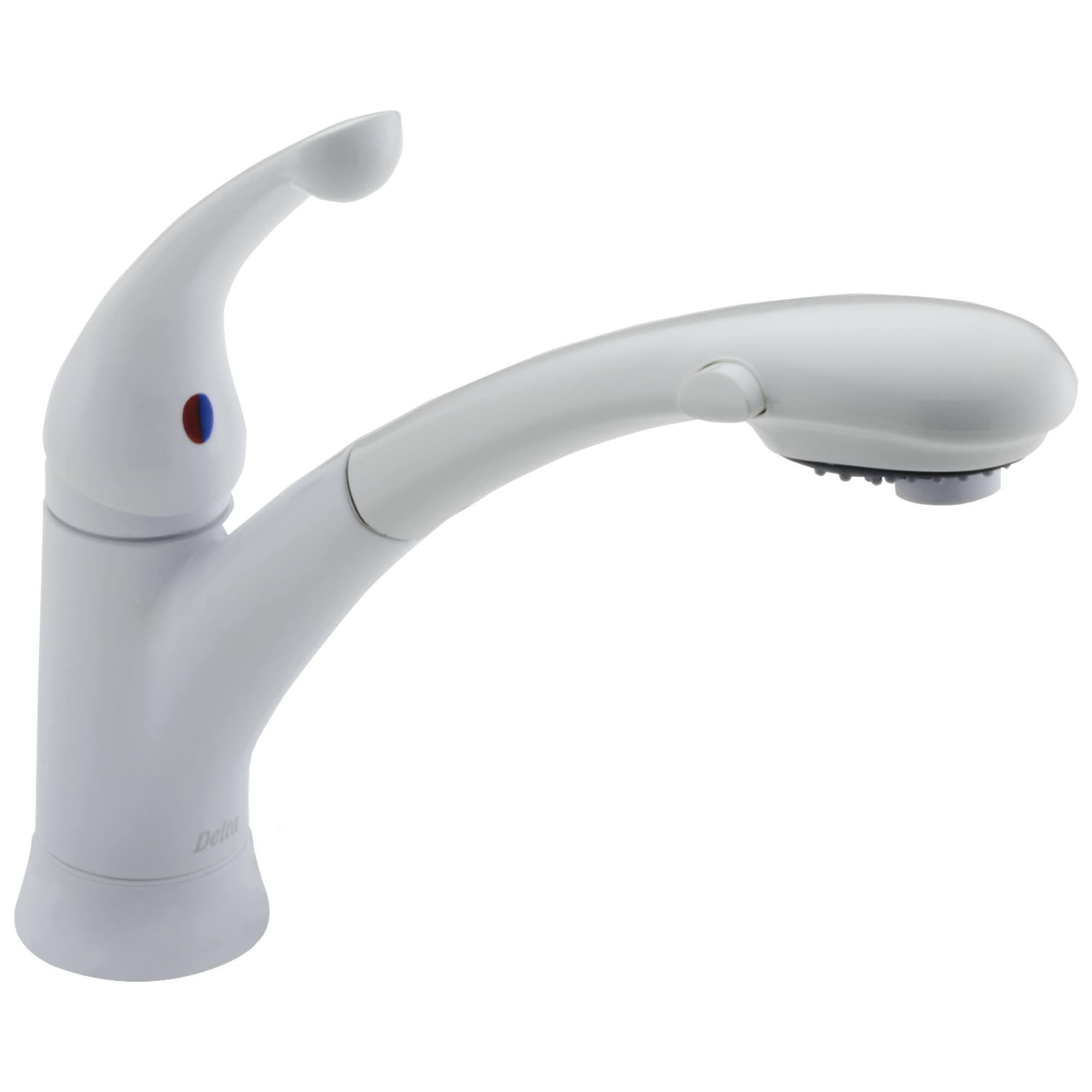Delta 470-WH-DST Signature Single Handle Pull-Out Kitchen Faucet White