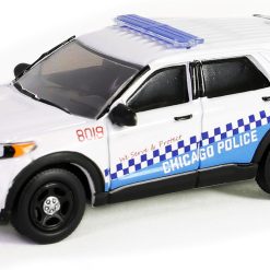 Alternative view of 2019 Police Interceptor Utility White with Blue Graphics City of Chicago Police Department – Chicago, Illinois Hot Pursuit Series 45 1/64 Diecast Model Car by Greenlight 43030D