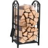 Juvale Firewood Rack with 4 Fireplace Tools – Fireplace Log Holder for Indoor An