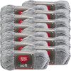 Red Heart Soft Yarn – Light Grey Heather, Multipack of 12