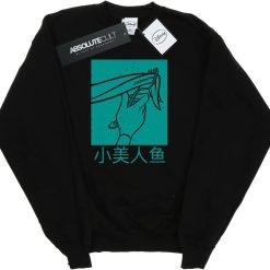 Alternative view of Disney Princess Girls Ariel The Little Mermaid Hair Stroke Sweatshirt Black 9-11 Years