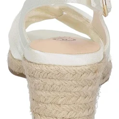 Alternative view of BELLA VITA Womens White Padded Kimora Round Toe Wedge Buckle Espadrille Shoes 10 M