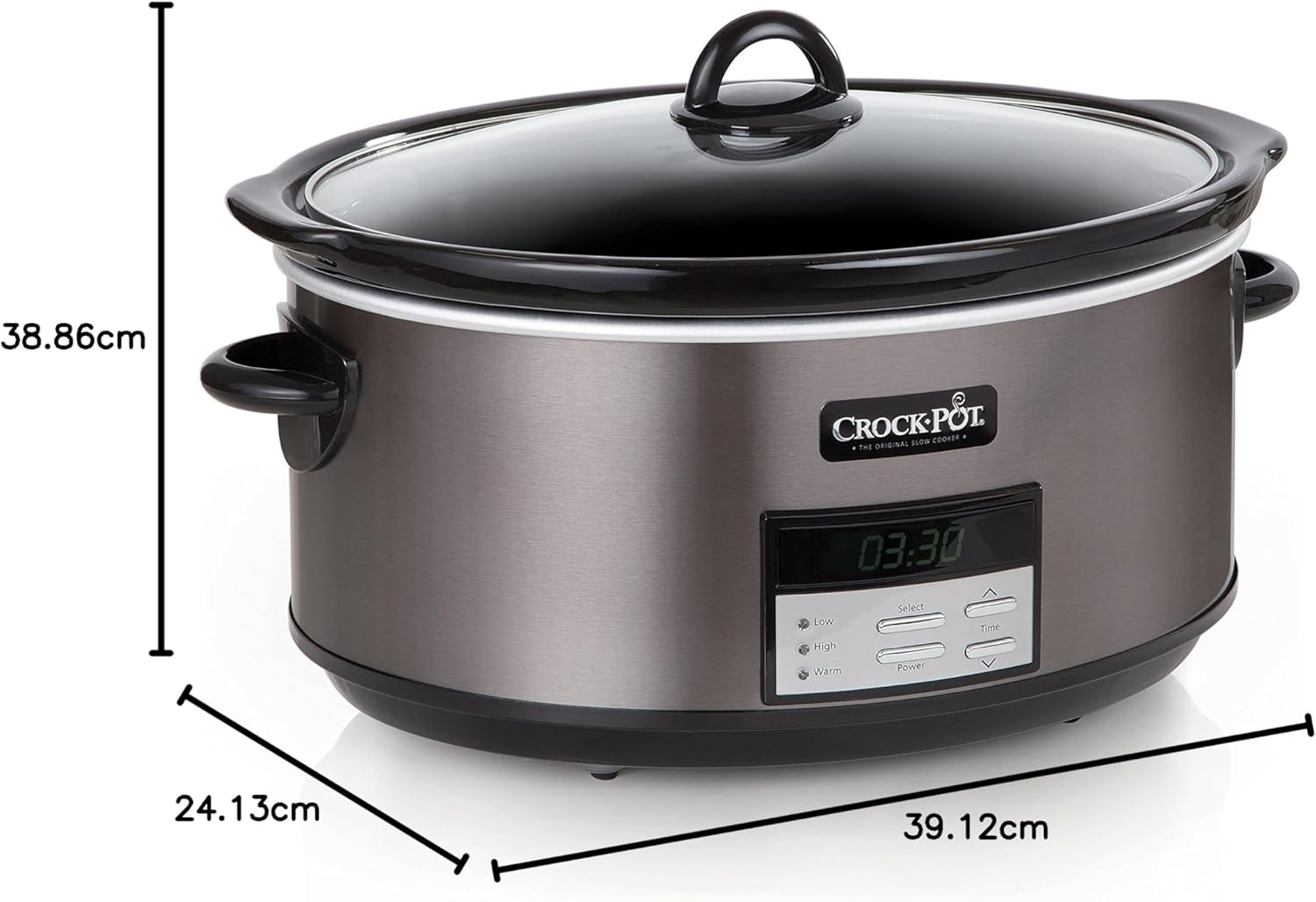 Crock-Pot Large 8-Quart Programmable Slow Cooker with Auto Warm Setting Black Stainless Steel - Image 7