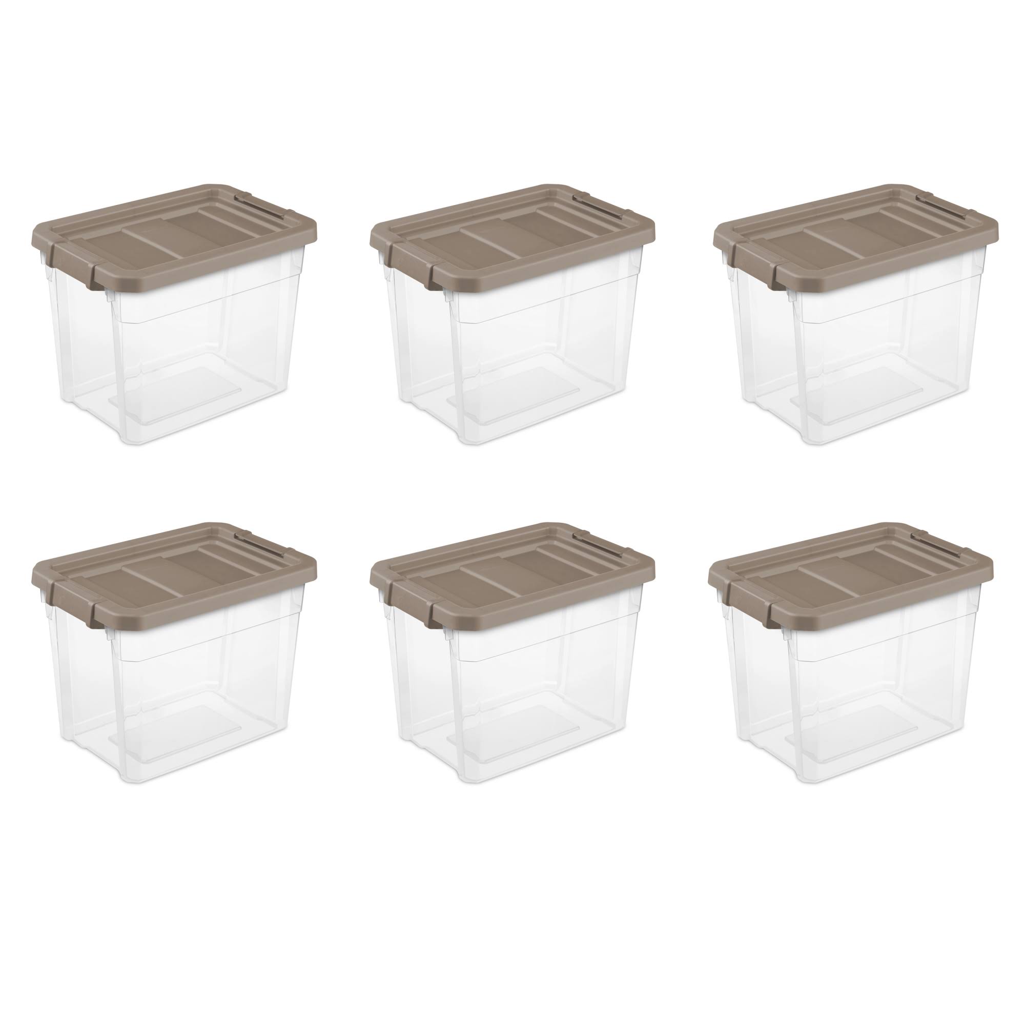 Sterilite, 30 Qt./28 L Stacker Box, Taupe Splash, Case of 6