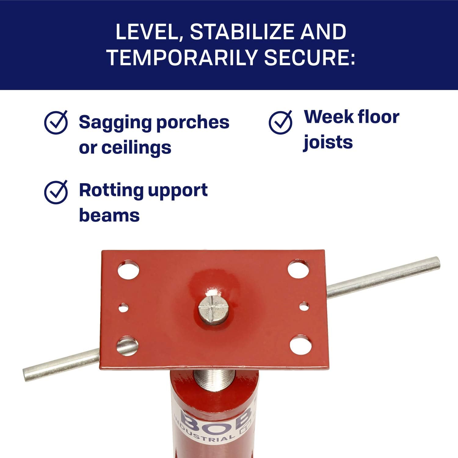 BISupply Basement Floor Jacks ?C 150in Adjustable House Jacks for Leveling, Basement Jack Post Floor Joist Jacks - Image 4
