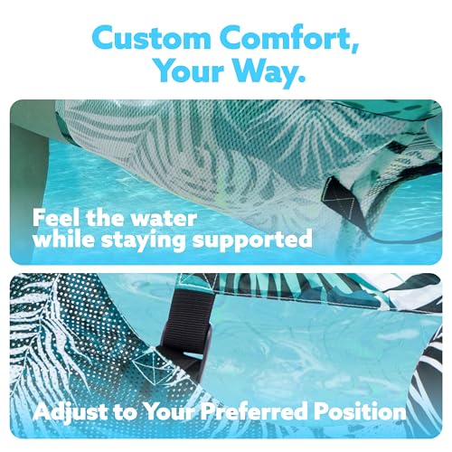 Sloosh Pool Floats Chairs Adult,Inflatable Pool Lounge,Plant Pattern Floating Mat Hammock,Blow up Water Chairs Noodles rafts for Party Summer Water Beach Fun - Image 31