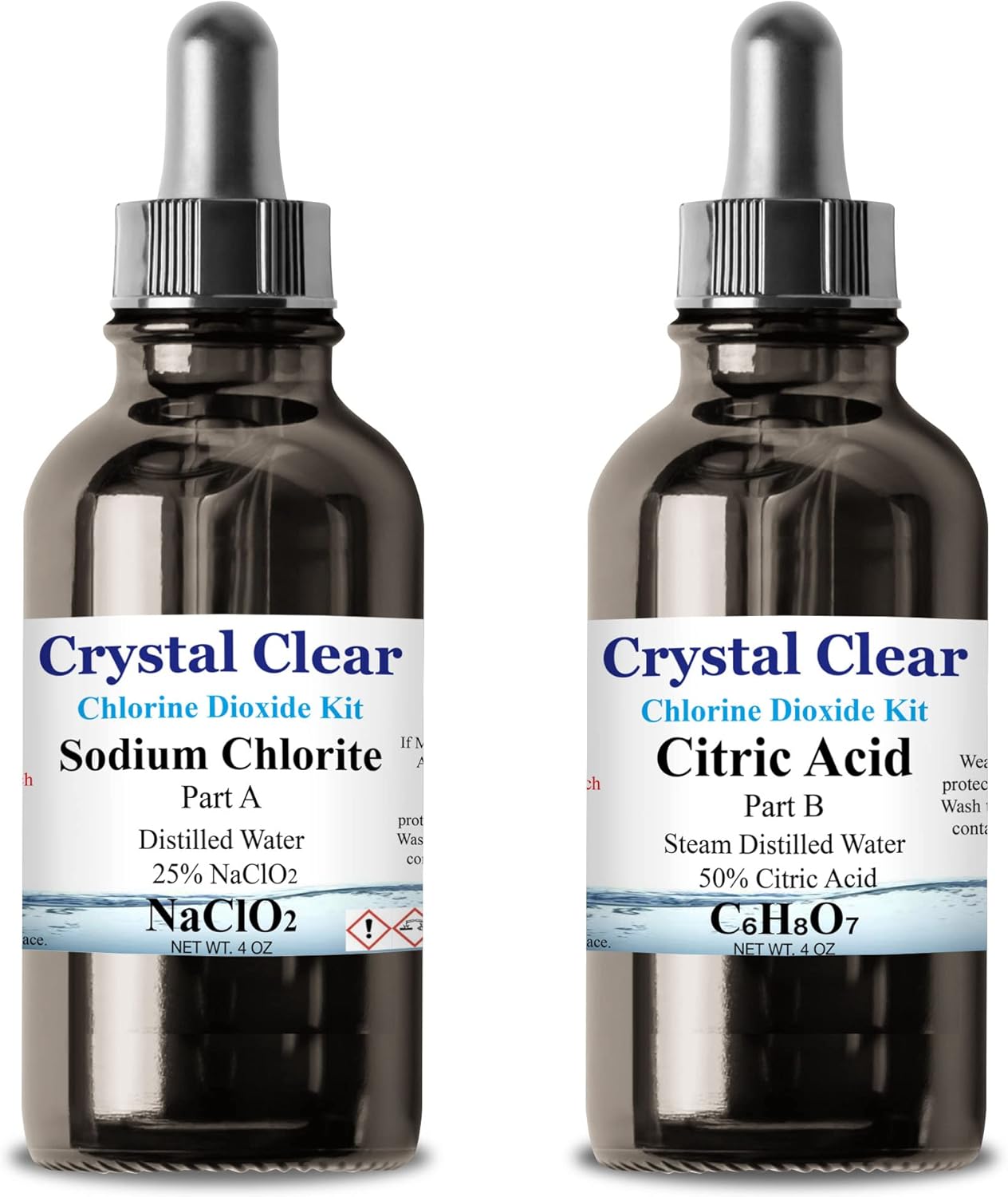Family Health Products Chlorine Dioxide Kit 1:1 Citric Acid Sodium Solution 2 Part Classic Liquid Set (8oz) Pack of 2 - Image 5