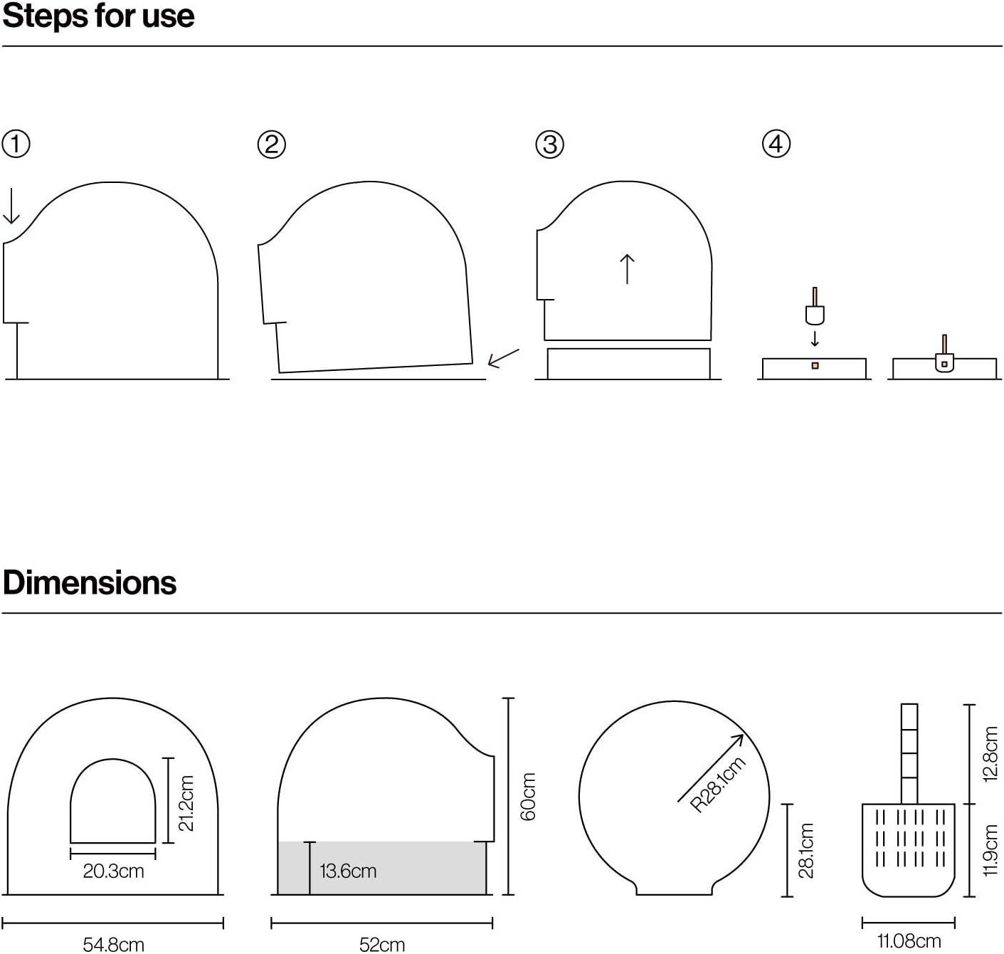 pidan Igloo Cat Litter Box Dome Litter Box Extra Large Igloo Litter Box Dog Proof Kitty Litter Box Furniture with Modern Minimalist Design, Litter Box Furniture Dot Design Award 2016 - Image 6