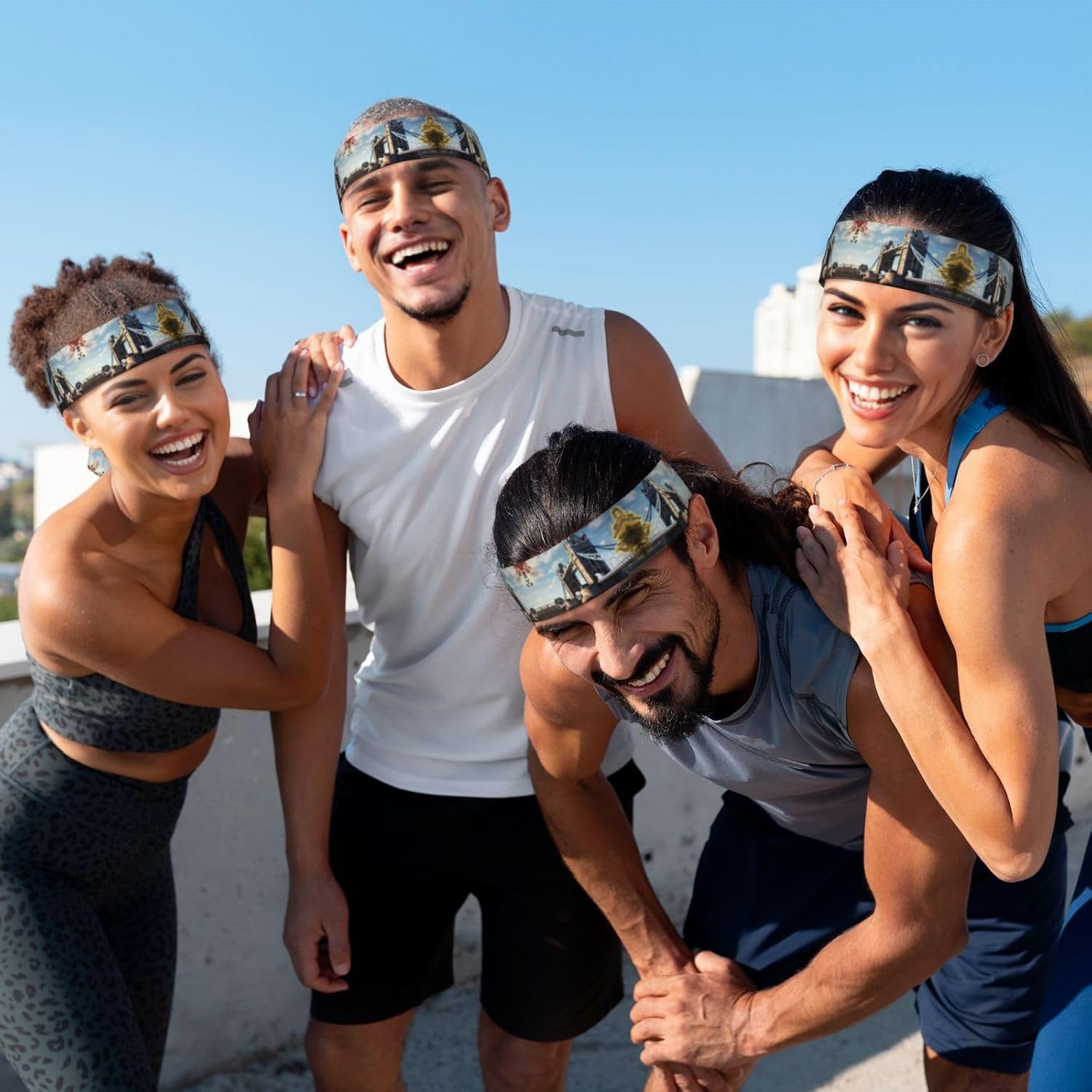 Sports Head Tie Made of Cotton Straps for Men & Women Moisture Wicking Athletic for Running, Gym, Working Out Historic Old Tower Bridge London Picture - Image 8