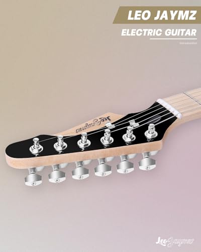Leo Jaymz 39 Full Size ST Style Electric Guitar Starter Kit with SSH Pickup, 5W Portable Amp, Tuner, Gig Bag, Strap & Accessories (Violet Ocean) - Image 39