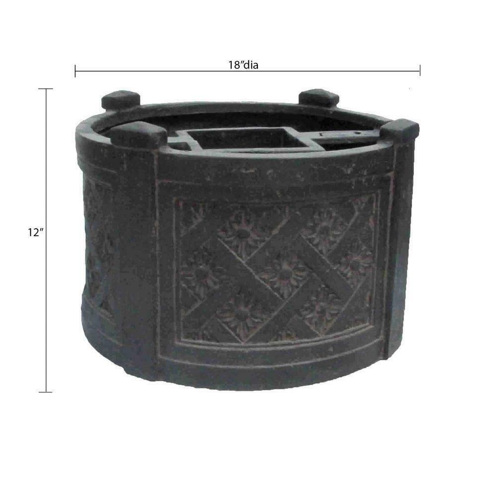 MPG 18 in. Dia Charcoal Cast Stone Mailbox Planter PF6122AC - Image 2