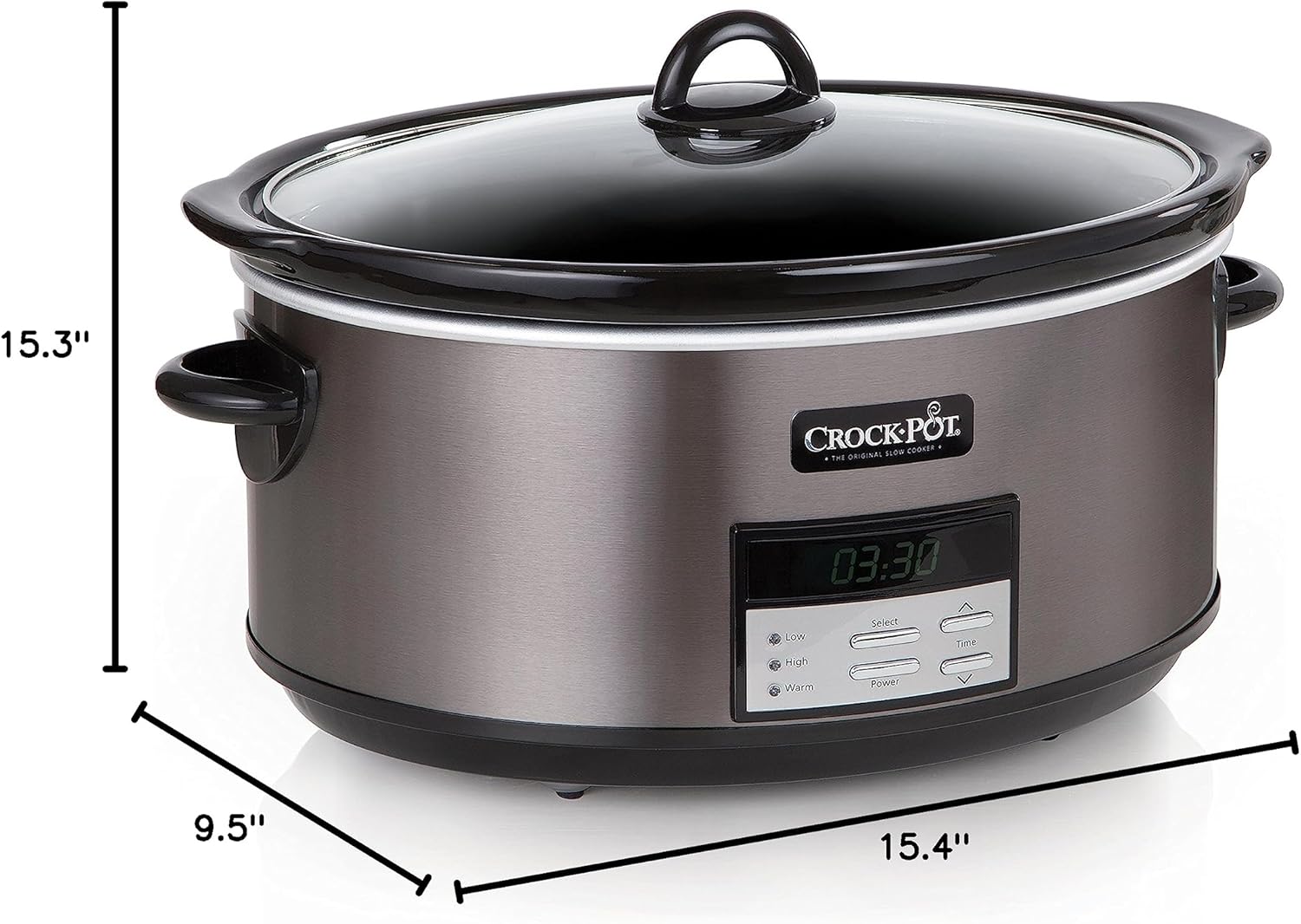 Crock-Pot Large 8-Quart Programmable Slow Cooker with Auto Warm Setting Black Stainless Steel - Image 8