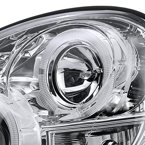 SPEC-D TUNING Dual Halo LED Projector Headlights Glossy Black Housing Smoke Lens Compatible with 2002-2003 Subaru Impreza, Left + Right Pair Headlamps Assembly - Image 7