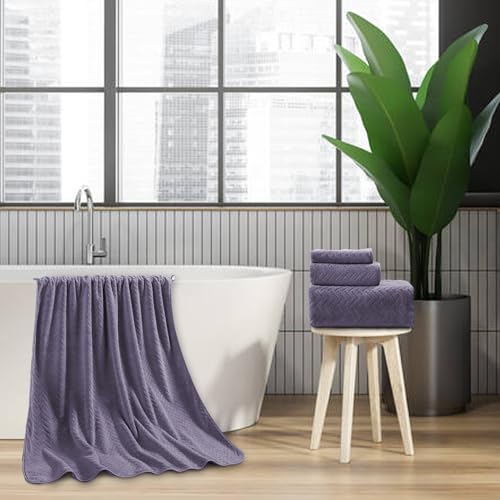 4 Pack Large Bath Towels Set 35×70 Black Oversized Bath Sheet Chair Towels, 600 GSM Ultra Soft & Absorbent Towels for Bathroom, Quick Dry Towel for Gym Hotel Camp Pool - Image 4