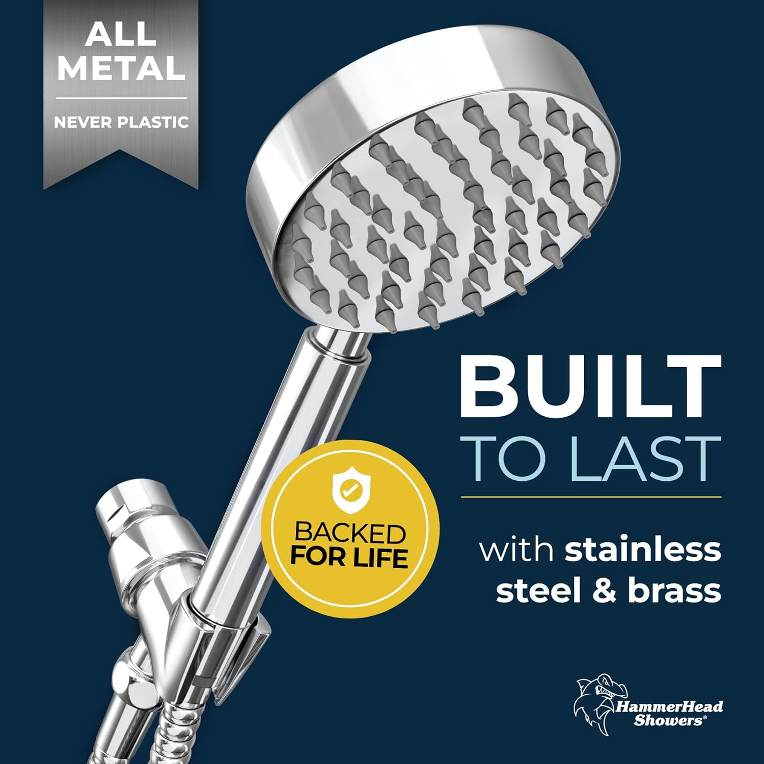 HammerHead Showers? Solid Metal LOW FLOW Handheld Shower Head with Hose and Brass Holder – OIL RUBBED BRONZE ?C Water Saving 1.75 GPM Detachable Shower Head – Adjustable Shower Wand Bracket & 6ft Hose - Image 43