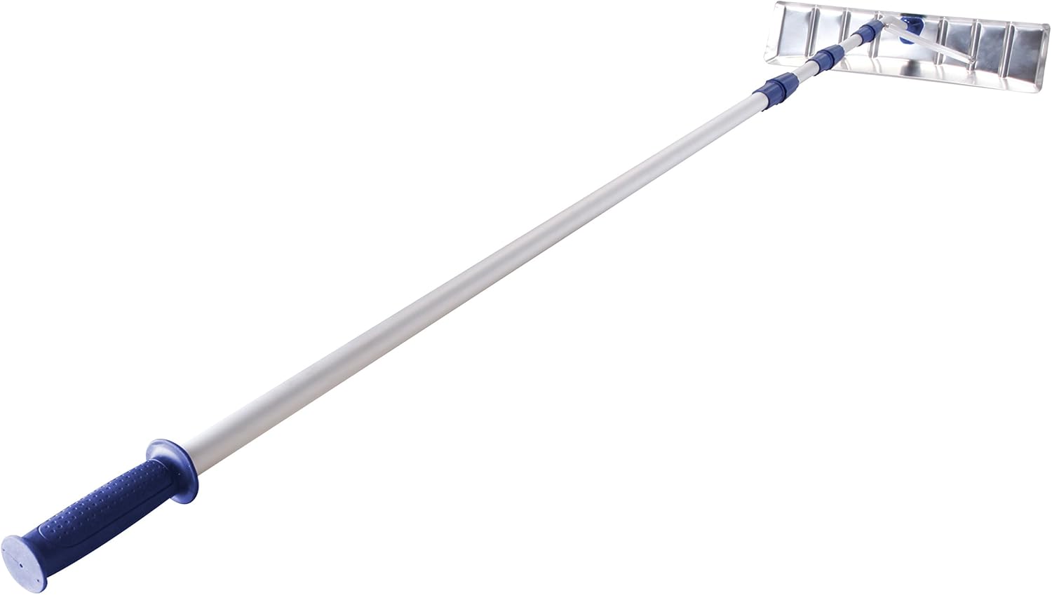 Snow Joe RJ204M 21′ Twist-n-Lock Telescoping Snow Shovel Roof Rake with 6 by 25 Poly Blade, 25 inches, Blue