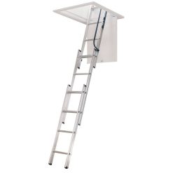 Werner AA1510 18 in W x 24 in L x 7 ft to 9 ft 10 in H Compact Attic Ladder