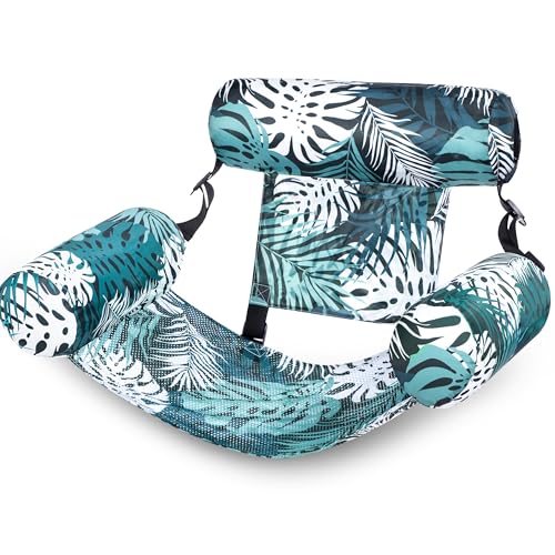 Sloosh Pool Floats Chairs Adult,Inflatable Pool Lounge,Plant Pattern Floating Mat Hammock,Blow up Water Chairs Noodles rafts for Party Summer Water Beach Fun - Image 6