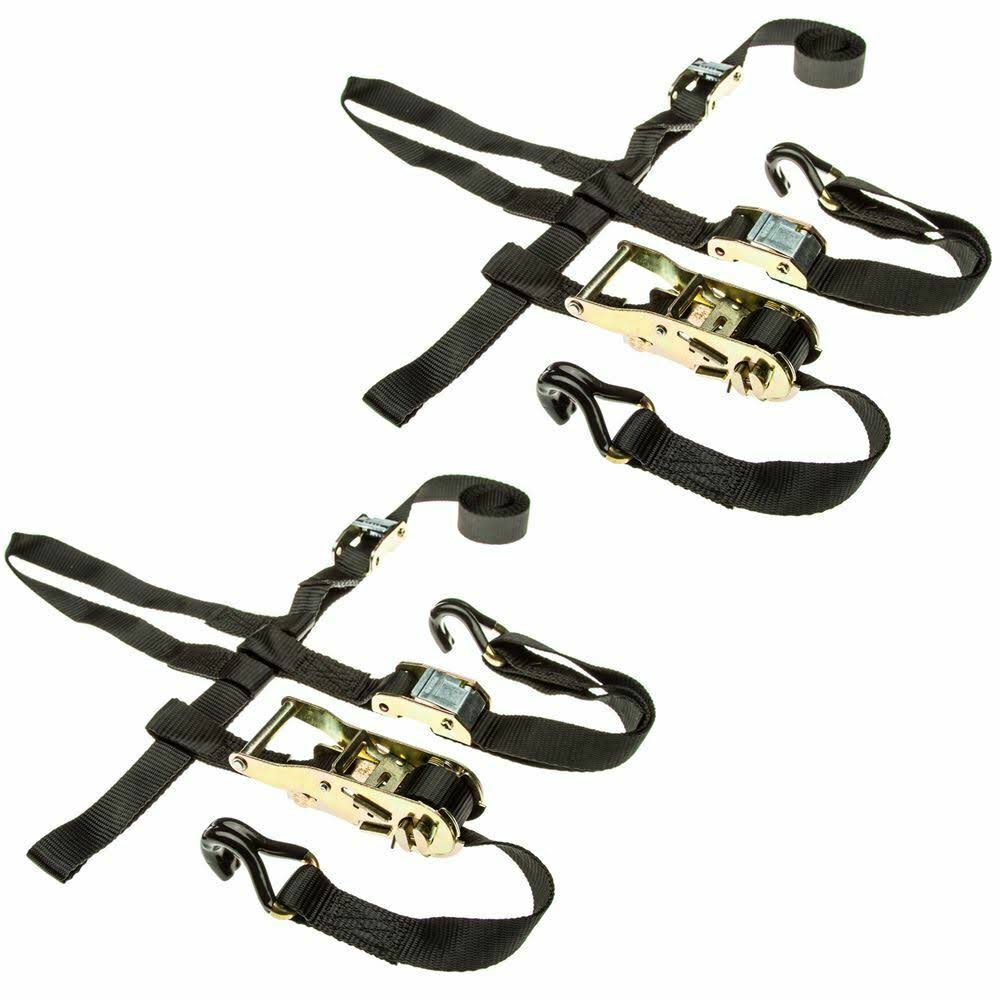Rage Powersports 2-Pack of ATV or UTV Wheel Anchor Bonnet Ratcheting Tie-Down Straps