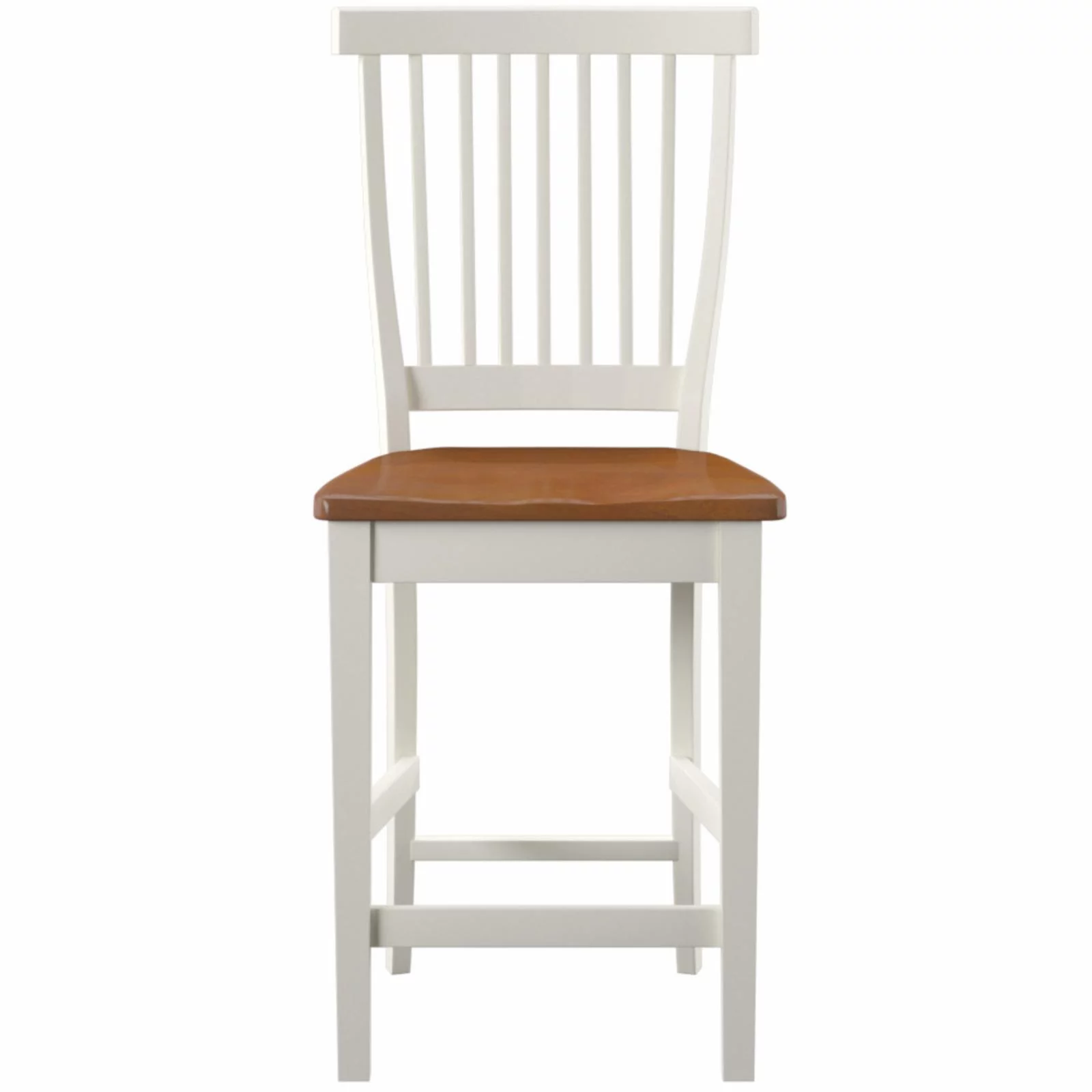 Homestyles Americana Traditional Wood Counter Stool in Antique White and Oak - Image 4