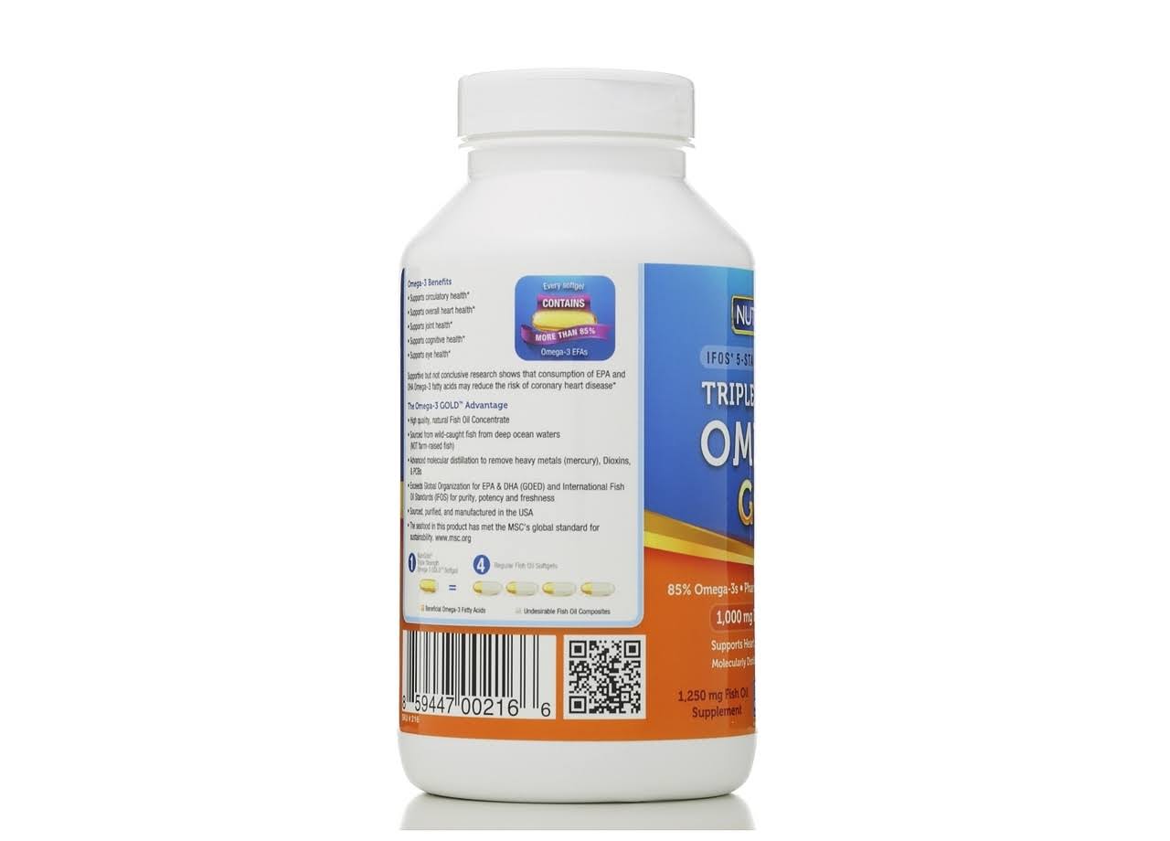 NutriGold Triple Strength Omega-3 Fish Oil 180 Softgels - Image 4