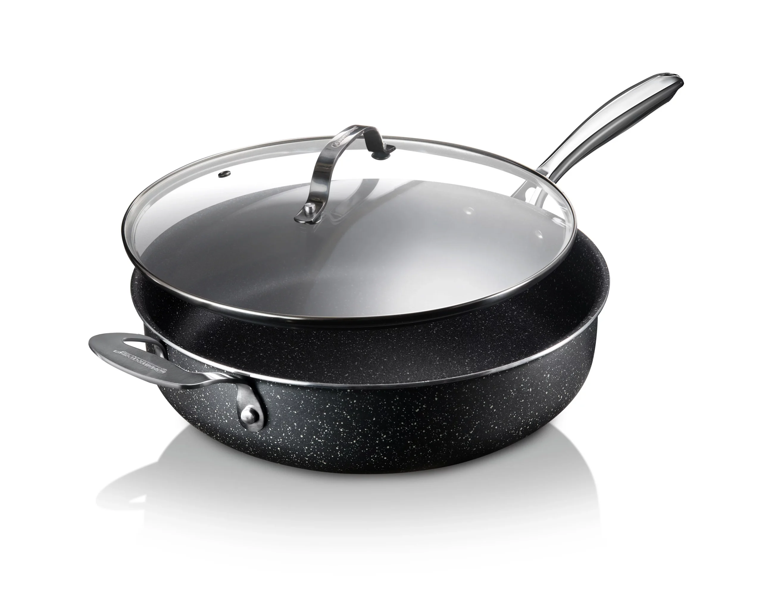 Granitestone Jumbo Cooker with Lid, Nonstick Triple Coated Surface, Family Sized Open Skillet with Stainless Steel Stay Cool & Helper Handle, Oven and Dishwasher Safe - Image 8