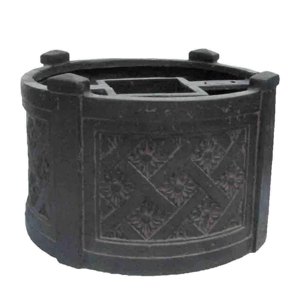 MPG 18 in. Dia Charcoal Cast Stone Mailbox Planter PF6122AC
