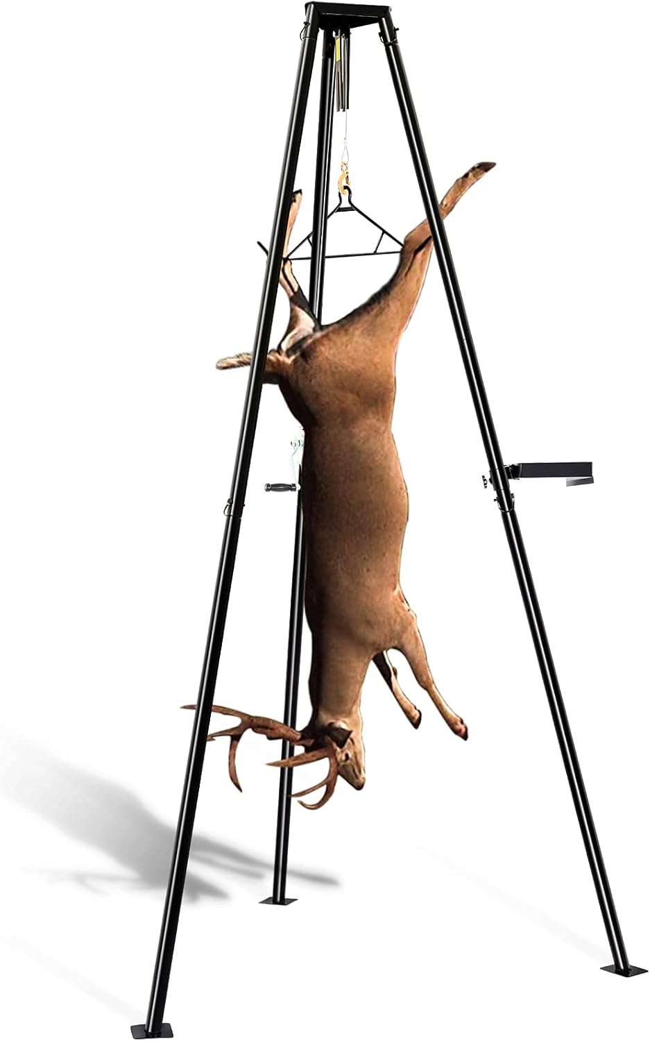 YIELDEDLAND 500lb Capacity Tripod Game Hoist Deer Hanger and Complete Hoist Kit with Gambrel and Manual Winch for Hunting Season Game up to 500 Pound - Image 5
