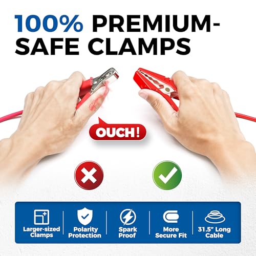 Car Battery Tester 12V 24V 100-2000CCA Lead-Acid Battery, TOPDON BT300P Alternator Tester, Load Tester, with Built-in Printer, Spark Free Metal Clamps, Automatic Reverse Polarity Protection - Image 6
