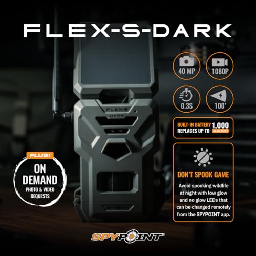SPYPOINT Flex-S-Dark Solar Cellular Trail Camera ?C Built-in Solar Panel, 40MP Photos, 1080p Videos + Sound, No-Glow Game Camera, Night Vision, Motion Activated Trail Cam - Image 4