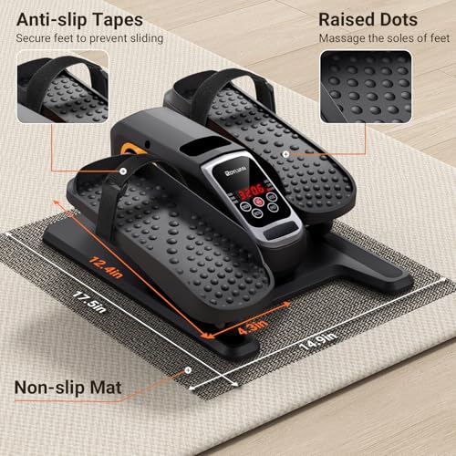 Elliptical Exercise Machine, Under Desk Ellipse Leg Exerciser for Home Office, Quiet Electric Seated Pedal Elliptical for Seniors with 12 Adjustable Speeds, Remoter, Footstraps - Image 7