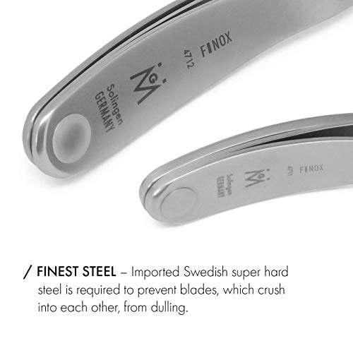 GERMANIKURE Nail Clippers and Sapphire Nail File Set in Black Leather Case ?C Ethically Made in Solingen Germany, FINOX Stainless Steel Tools ?C Professional Quality Manicure & Pedicure Kit for Men - Image 4