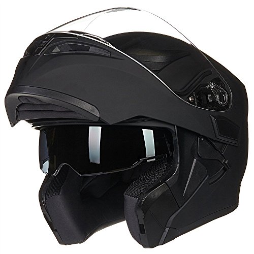 ILM Motorcycle Dual Visor Flip up Modular Full Face Helmet DOT 6 Colors Model 902 - Image 29