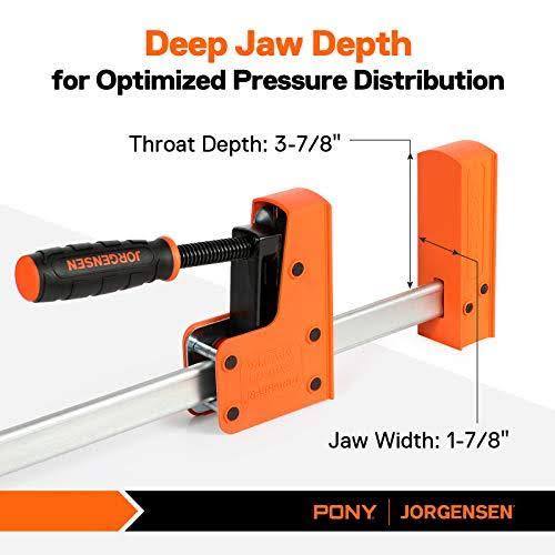 Jorgensen 48-Inch Bar Clamps, 90??Cabinet Master Parallel Jaw Bar Clamp Set, 2-Pack - Image 5