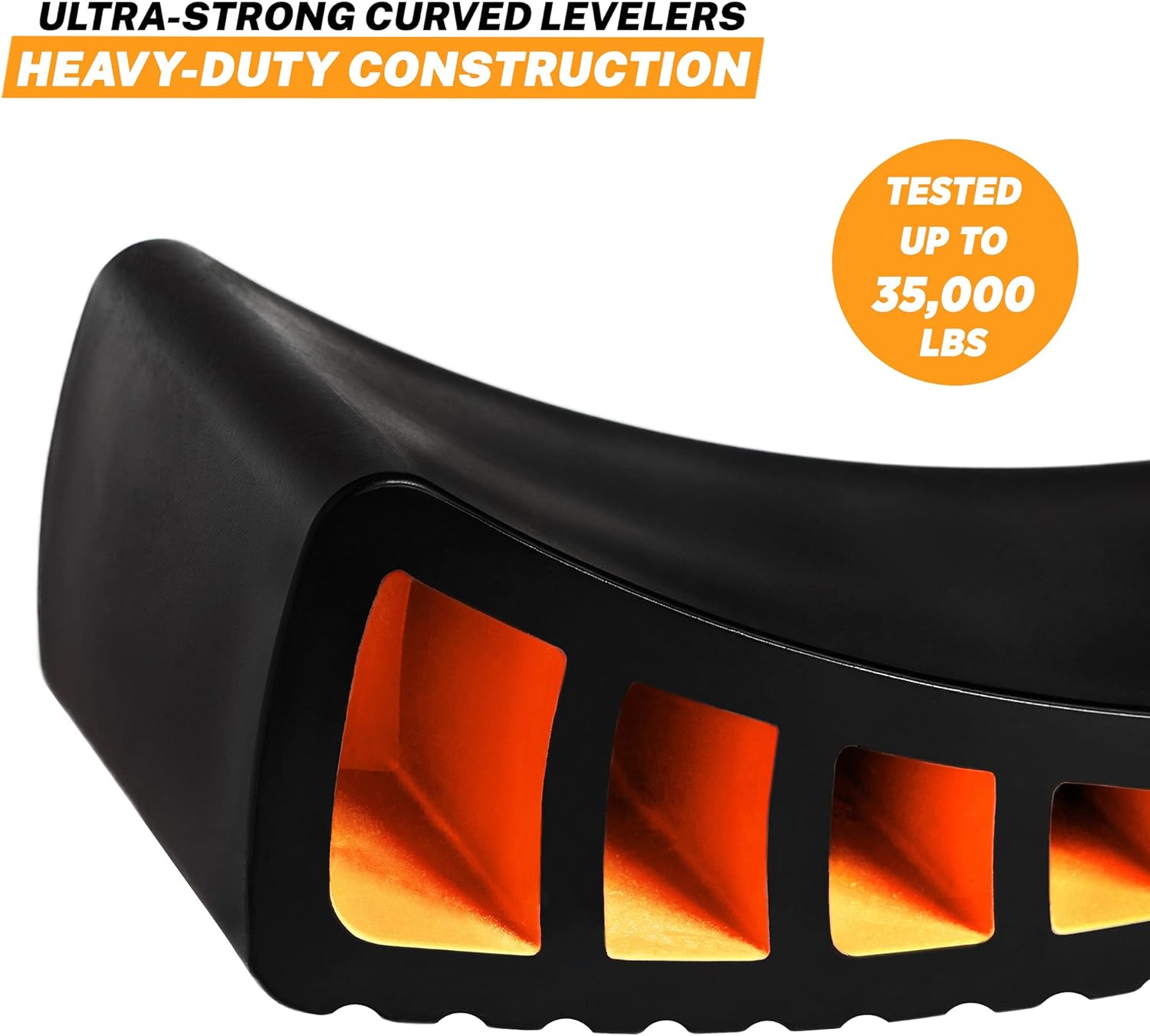 CARMTEK Camper Leveler Premium Kit – Curved RV Levelers with Camper Wheel Chocks, Rubber Mats and Carry Bag | Faster Camper Leveling Than RV Leveling Blocks - Image 3