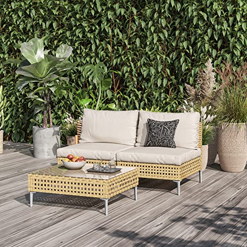 Grand patio 7-Piece Wicker Patio Furniture Set, Boho Outdoor Conversation Set Sectional Sofa with Water Resistant Thick Cushions and Coffee Table, Cream - Image 26