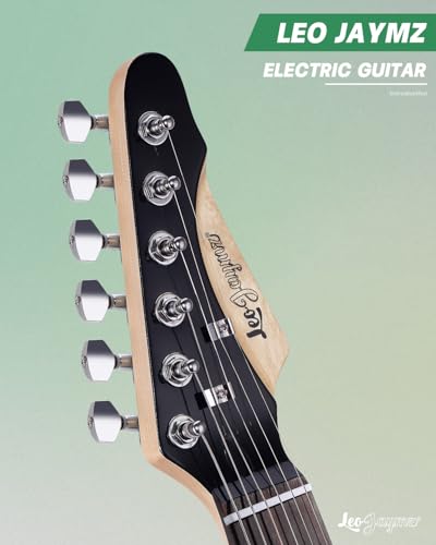 Leo Jaymz 39 Full Size ST Style Electric Guitar Starter Kit with SSH Pickup, 5W Portable Amp, Tuner, Gig Bag, Strap & Accessories (Violet Ocean) - Image 102