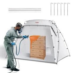 SKYSHALO Portable Paint Booth, Larger Spray Paint Tent with Built-in Floor & Mesh Screen, 7.5×5.2×5.2ft Spray Paint Shelter, Painting Tent Station for Furniture DIY Hobby Tool