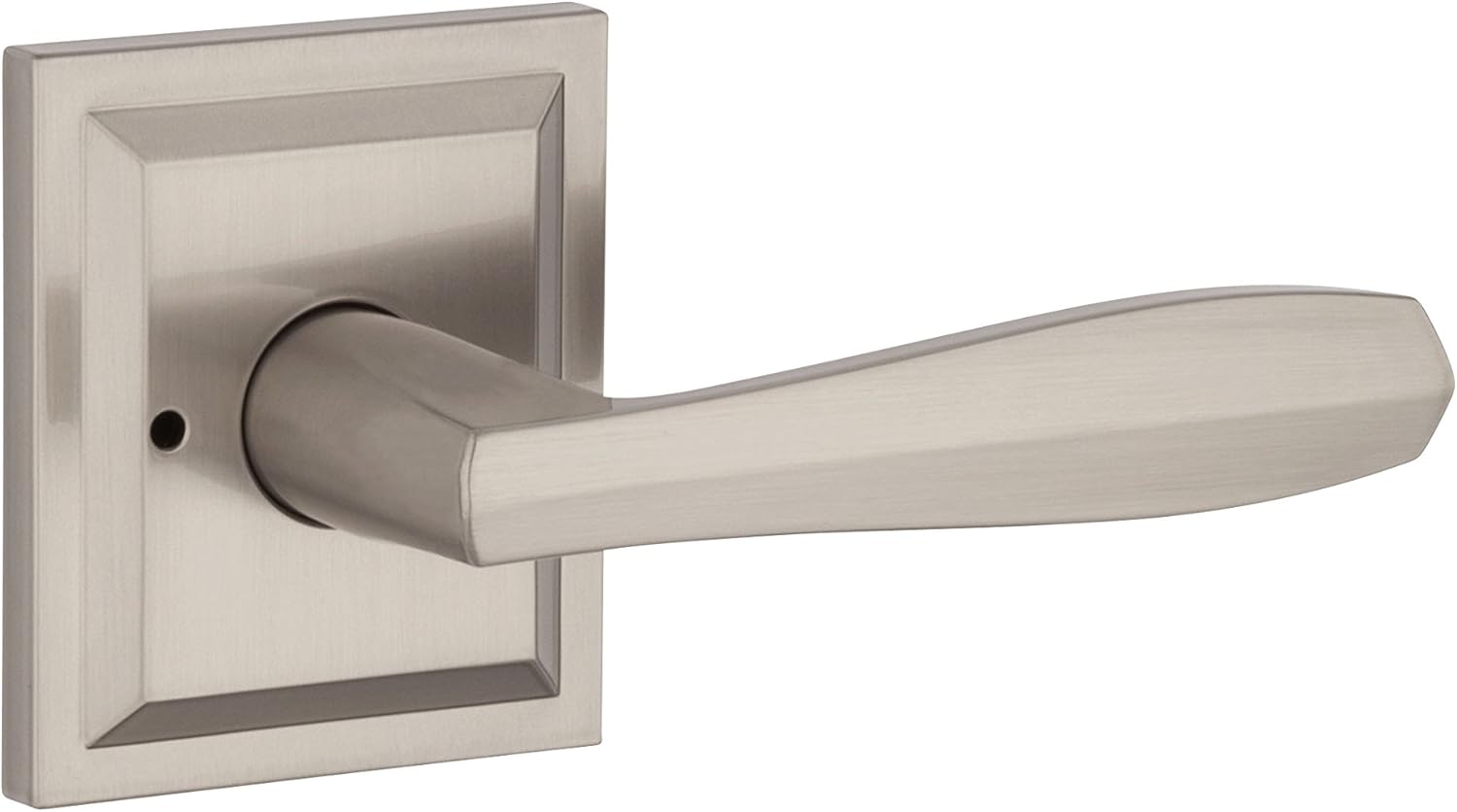 Baldwin 93530-011 Torrey Pines Privacy Lever for Bedroom or Bathroom Handle in Satin Nickel, Prestige Series with a Modern Contemporary Slim Design for Interior Doors Pack of 2 - Image 2