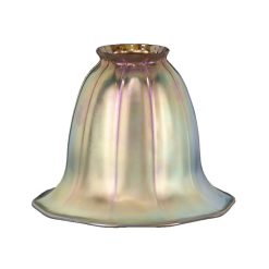 B&p Lamp 2 1/4 inch Fitter, Art Glass Shade w/Gold Iridescent Finish