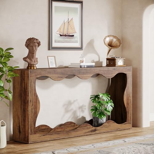 Tribesigns 63 Inches Farmhouse Console Table with Storage, Couch Table Behind Sofa, Long Entryway Sofa Station, Narrow Console Stand, Hallway Stand for Entryway Living Room, Brown - Image 10