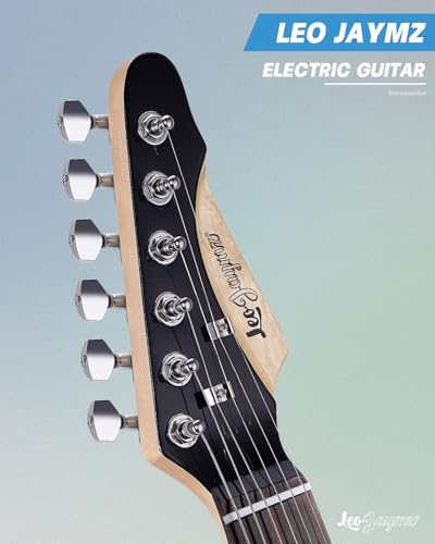 Leo Jaymz 39 Full Size ST Style Electric Guitar Starter Kit with SSH Pickup, 5W Portable Amp, Tuner, Gig Bag, Strap & Accessories (Violet Ocean) - Image 90